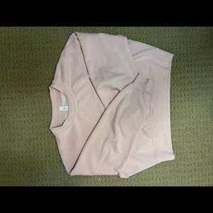 Lululemon perfectly oversized cropped crew *softstream, size 6, baby pink